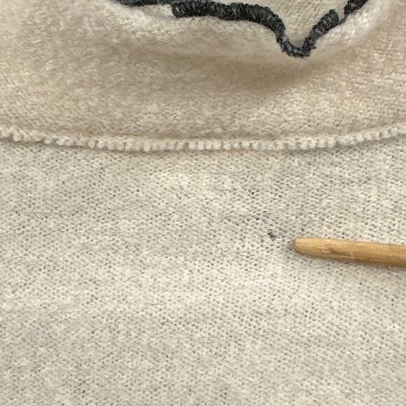 Venario Wool Sweater Cardigan M Cream Ruffled Artsy Career Edwardian Cottage Y2K - Picture 16 of 16